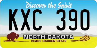 ND license plate KXC390
