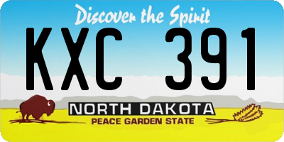 ND license plate KXC391