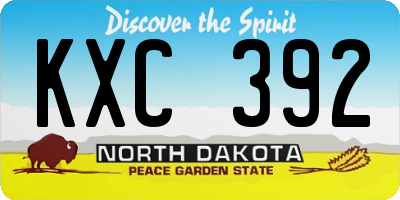 ND license plate KXC392