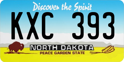 ND license plate KXC393