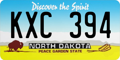 ND license plate KXC394