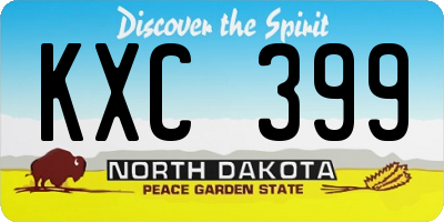 ND license plate KXC399