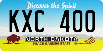 ND license plate KXC400