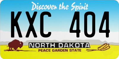 ND license plate KXC404