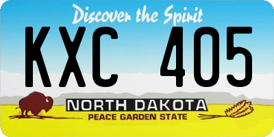ND license plate KXC405