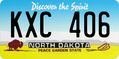 ND license plate KXC406
