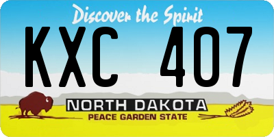 ND license plate KXC407