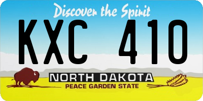 ND license plate KXC410