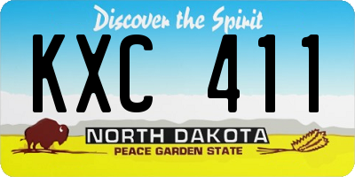 ND license plate KXC411