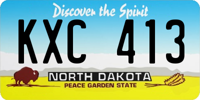 ND license plate KXC413