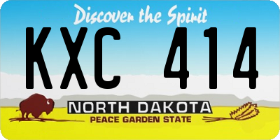 ND license plate KXC414