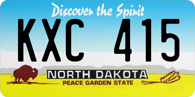 ND license plate KXC415