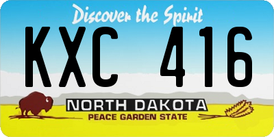 ND license plate KXC416