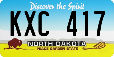 ND license plate KXC417