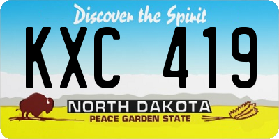 ND license plate KXC419