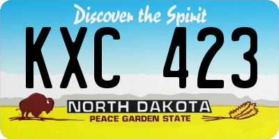 ND license plate KXC423