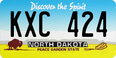 ND license plate KXC424