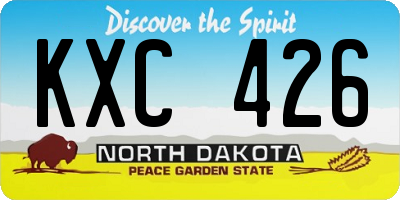 ND license plate KXC426