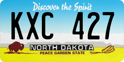 ND license plate KXC427