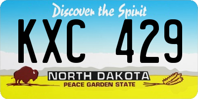 ND license plate KXC429