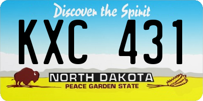 ND license plate KXC431