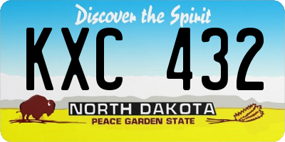 ND license plate KXC432
