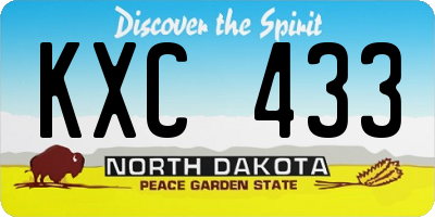 ND license plate KXC433