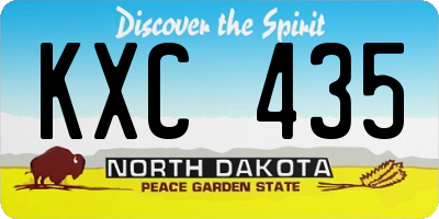 ND license plate KXC435