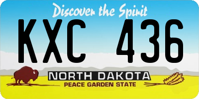 ND license plate KXC436