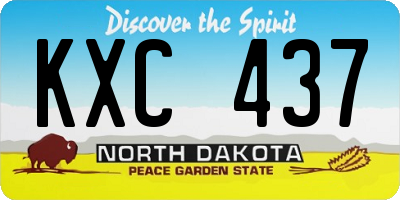 ND license plate KXC437