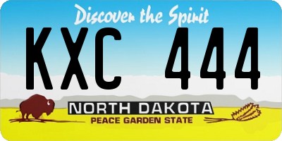 ND license plate KXC444