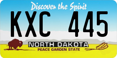 ND license plate KXC445