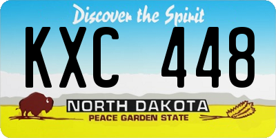 ND license plate KXC448