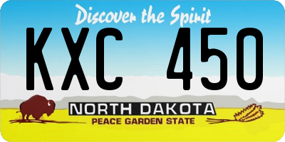 ND license plate KXC450
