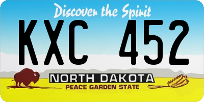 ND license plate KXC452