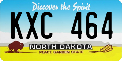 ND license plate KXC464