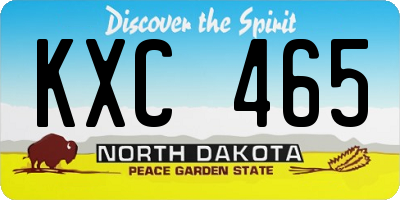 ND license plate KXC465