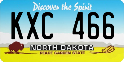 ND license plate KXC466