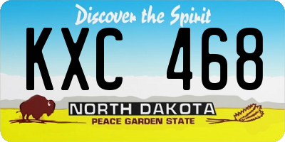 ND license plate KXC468