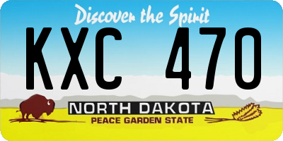 ND license plate KXC470