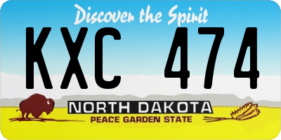 ND license plate KXC474