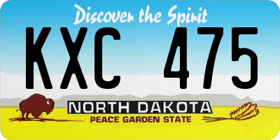 ND license plate KXC475