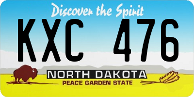 ND license plate KXC476