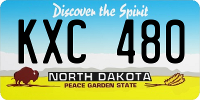 ND license plate KXC480