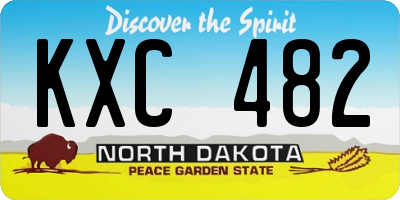 ND license plate KXC482