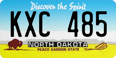 ND license plate KXC485