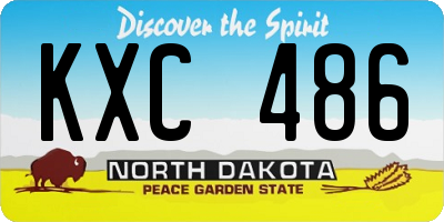 ND license plate KXC486