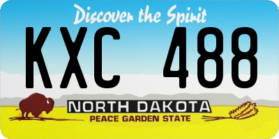 ND license plate KXC488