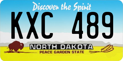 ND license plate KXC489