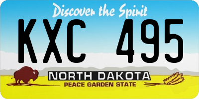 ND license plate KXC495